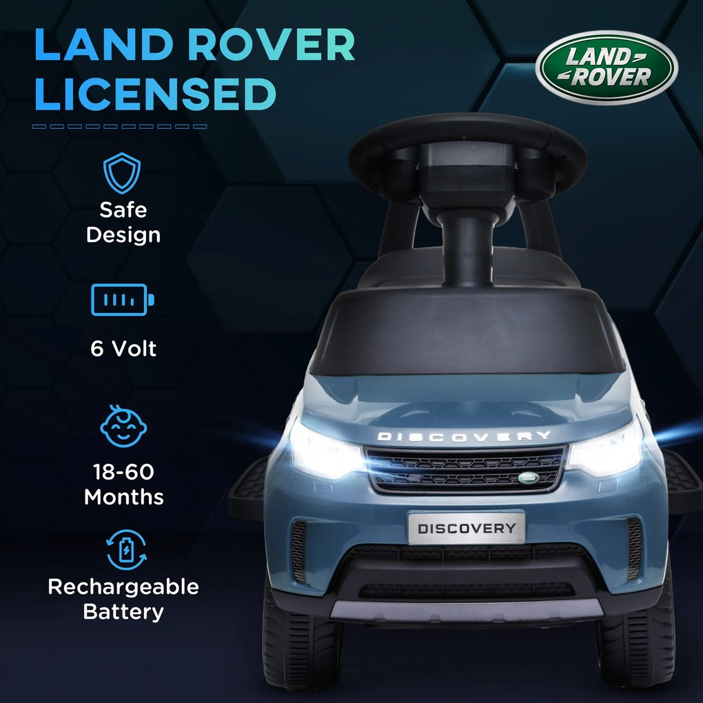 AIYAPLAY Elektryczny samochód dla dzieci 6V, Land Rover, tryb jazdy/pchania, reflektory, muzyka, Błękitny
