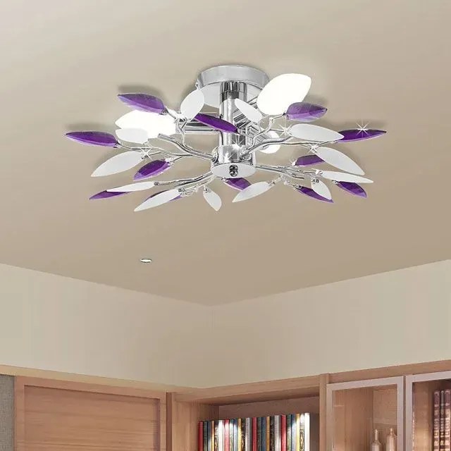 Fioletowa lampa sufitowa - E974 S7-D36