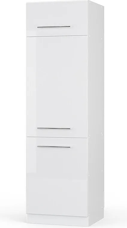 Szafka na lodówkę biały wysoki połysk 60x58.1x206.8 fame-line