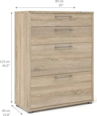 Niski regał biurowy Prima dąb sonoma