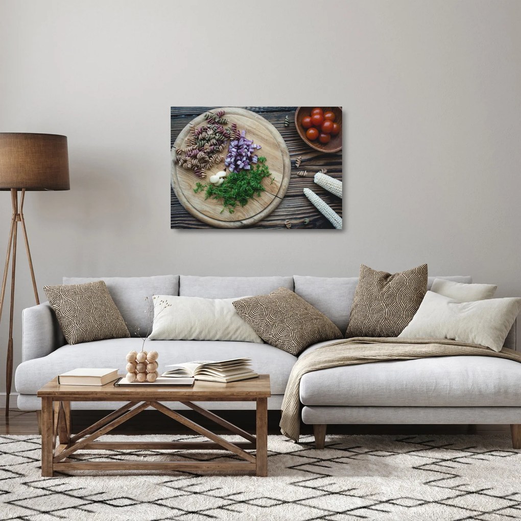 Obraz na szkle - Z deski kuchennej (70x50 cm)