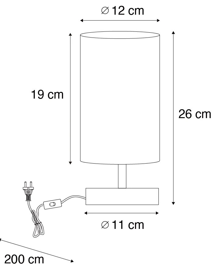 Nowoczesna lampa stołowa biała okrągła 12 cm - Milo 2 Nowoczesny Oswietlenie wewnetrzne