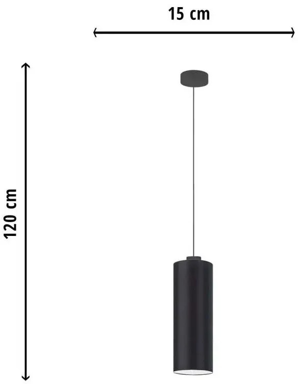Pojedyncza lampa wisząca tuba na czarnym stelażu - N6-A45