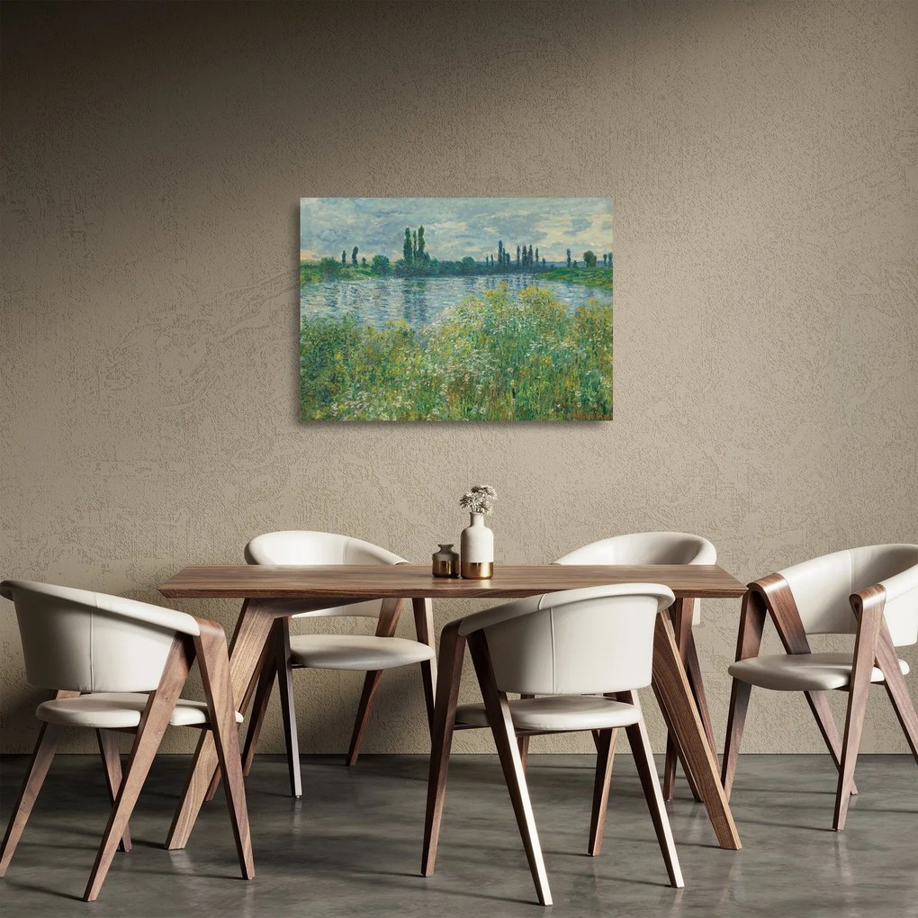 Obraz na szkle - Claude Monet, Banks of the Seine, reprodukcje (70x50 cm)