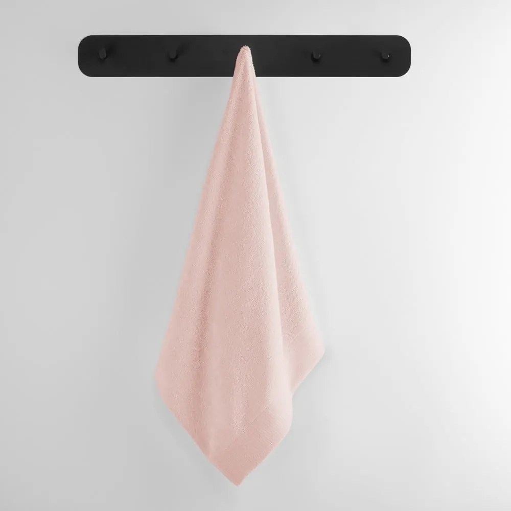 Jasnoróżowy bawełniany ręcznik kąpielowy frotte 70x140 cm Amari – Restilo