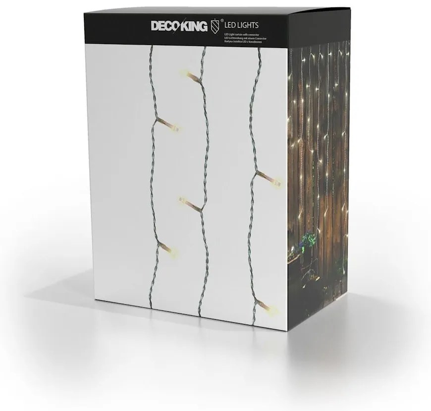 Przedłużenie przezroczystej girlandy świetlnej LED DecoKing Christmas, 200 lampek, dł. 1 m