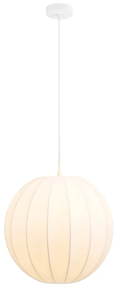Biała lampa wisząca z tekstylnym kloszem ø 40 cm Coventry – House Nordic