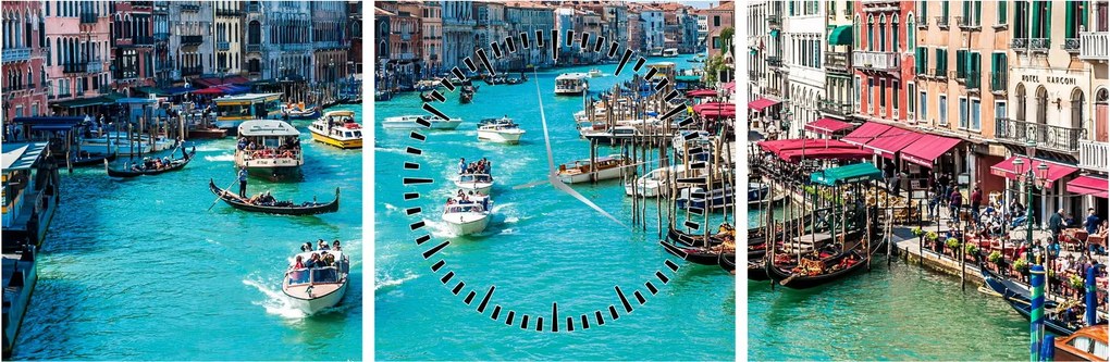 Obraz - Canal Grande, Wenecja, Włochy (z zegarem) (90x30 cm)
