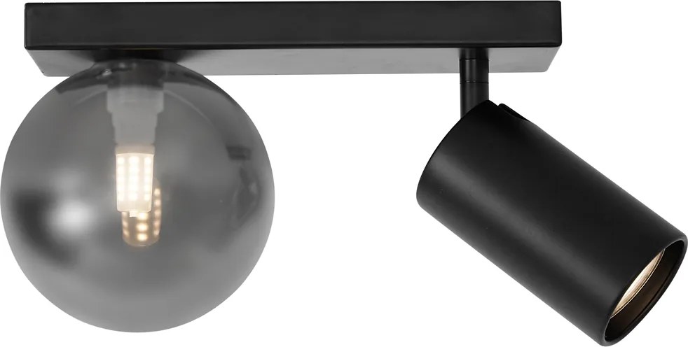Nowoczesna lampa sufitowa czarna 2-punktowa z możliwością przechylania - Lesly