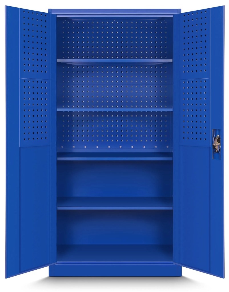 Warsztatowo-narzędziowa szafa metalowa BRUNO, 920 x 1850 x 500 mm, niebieska
