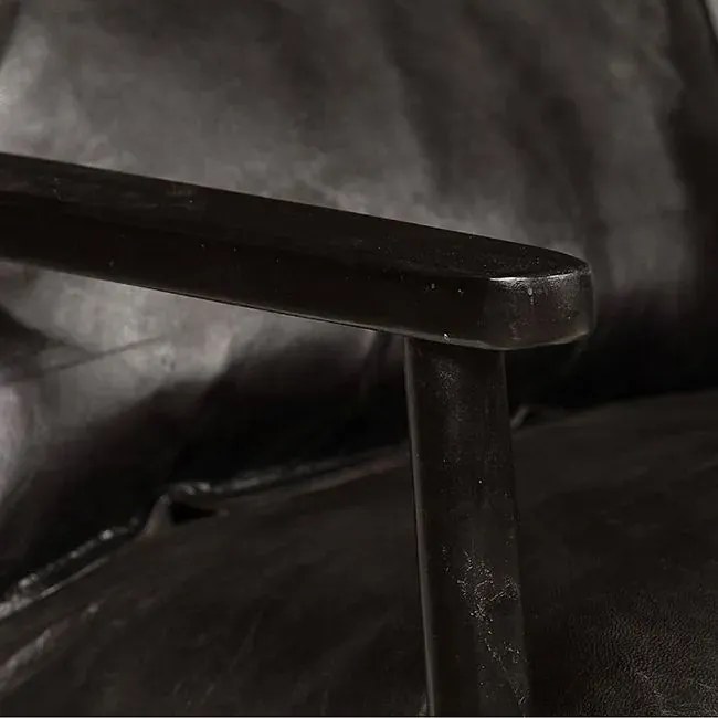Elegancka skórzana sofa Canes - czarna