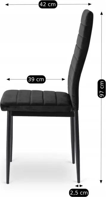 Zestaw Stół Rozkładany SKUBI 120-160 cm Dąb Craft/Czarny i 4 Krzesła NARIS Czarne