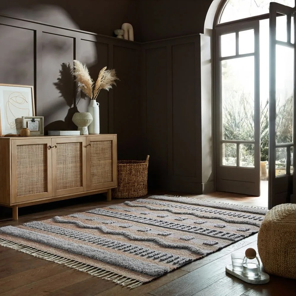 Jasnoszaro-naturalny dywan 160x230 cm Medina – Flair Rugs