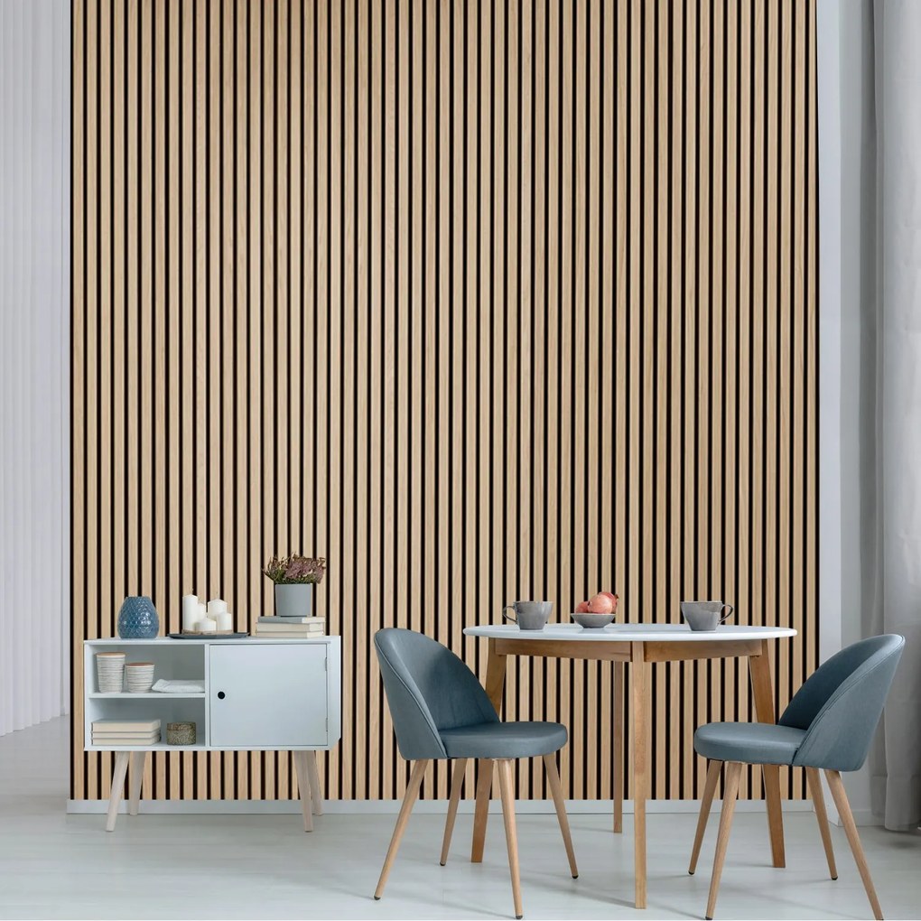 Drewniany panel akustyczny, 2400 x 600 mm, czarny podkład, brzoza