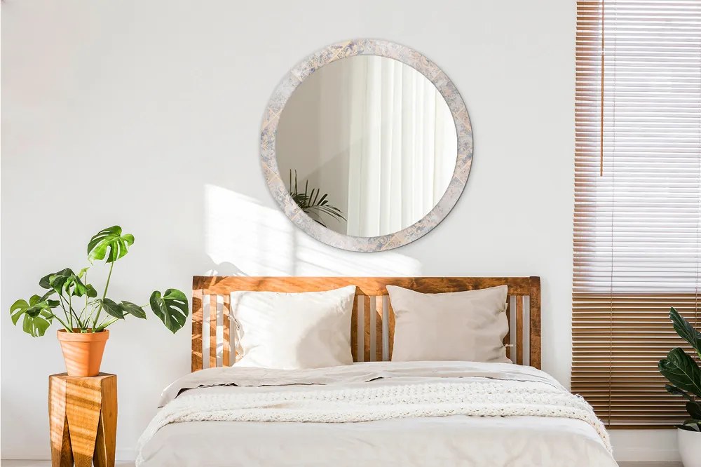 Shabby mozaika Lustro dekoracyjne okrągłe
