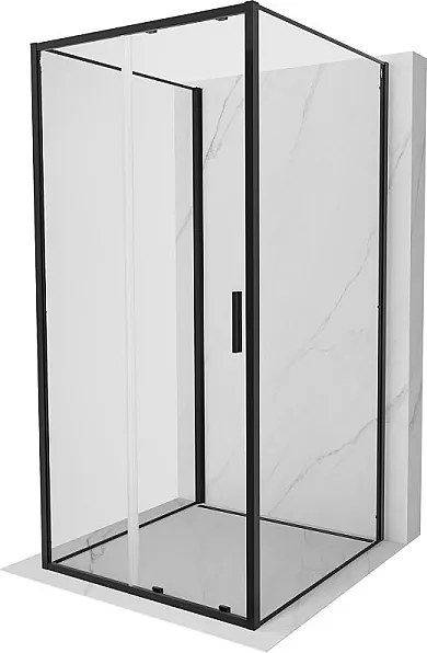 Mexen Exo-3S kabina prysznicowa 3-ścienna rozsuwana 90 x 90 cm, transparent, czarna - 8151-090-090-70-00-3S