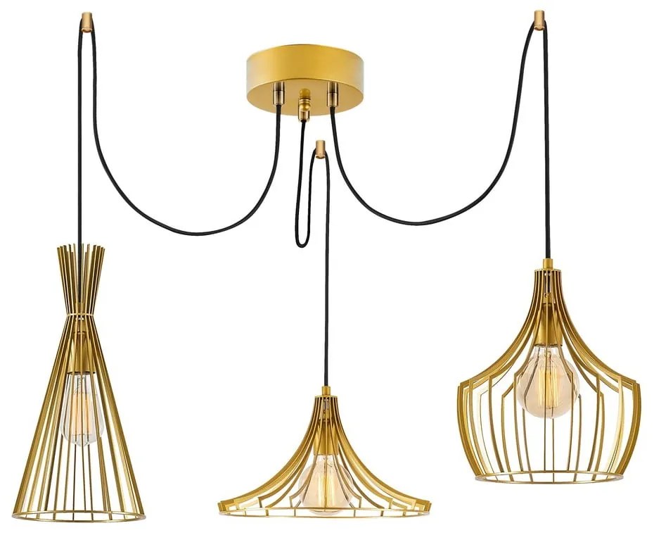 Lampa wisząca w kolorze złota z metalowym kloszem Mezopotamya – Opviq lights