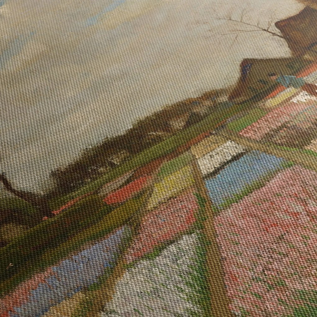 Obraz - Vincent van Gogh, Flower Beds in Holland, reprodukcje (z zegarem) (90x30 cm)