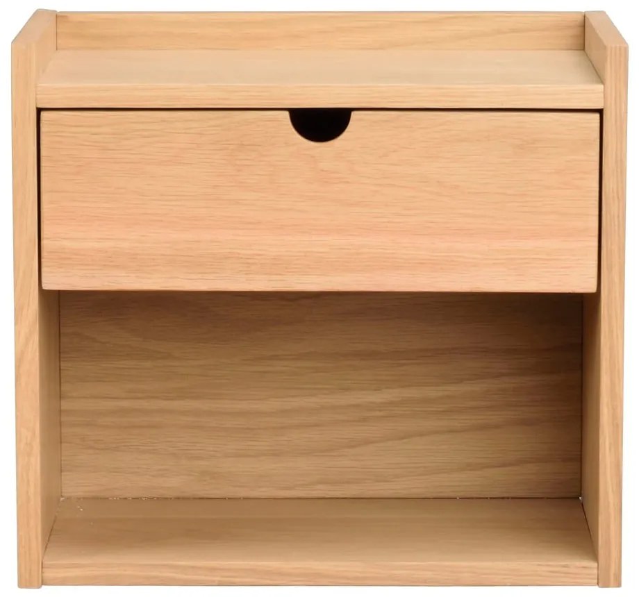 Naturalna szafka nocna z litego drewna dębowego wisząca/z półką Hillmond – Rowico