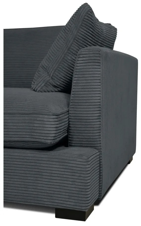 Szara sztruksowa sofa 236 cm Mobby – Scandic