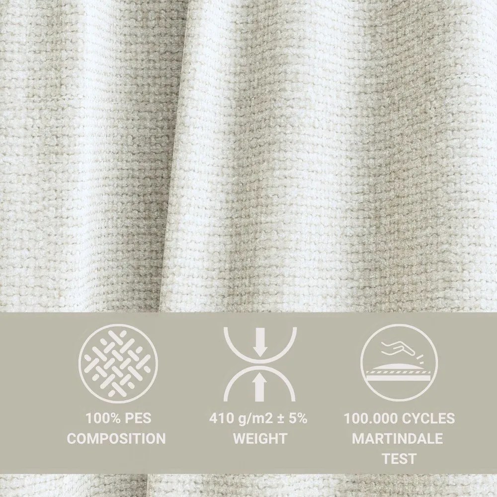 Kremowy rozkładany/ze schowkiem narożnik z tkaniny szenilowej (lewostronny/z szezlongiem) Velto – Maison de Rêve