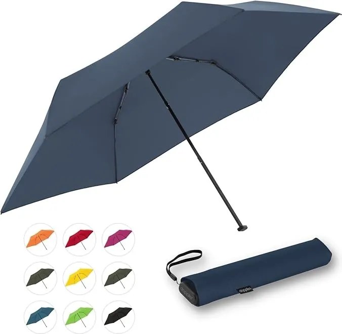 Doppler ZERO flat Uni Deep Blue damski składany parasol