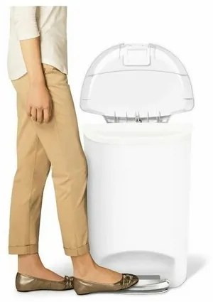 Simplehuman Kosz na odpady z pedałem, 50 l, biały