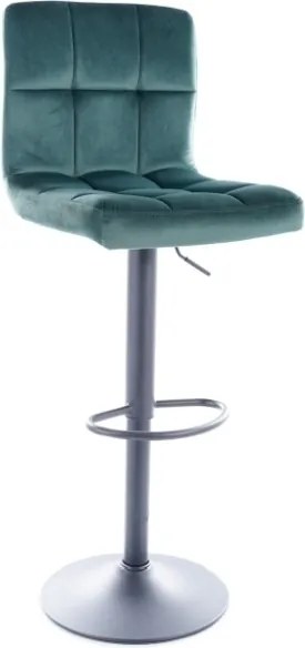 Regulowany hoker z welurowym siedziskiem pikowanym C105 Velvet