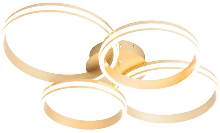 Plafon mosiężny z wbudowanym LED 3-stopniowy ściemniacz 4-światła - Navara