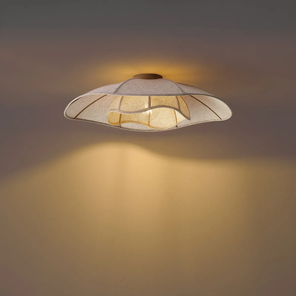 Lampa sufitowa Japandi beżowa tkanina 70 cm - Haru