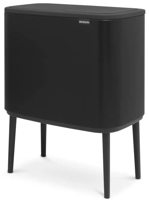 Stalowy kosz na śmieci do segregacji odpadów otwierany na dotyk w kolorze matowej czerni 34 l Bo Touch Bin – Brabantia