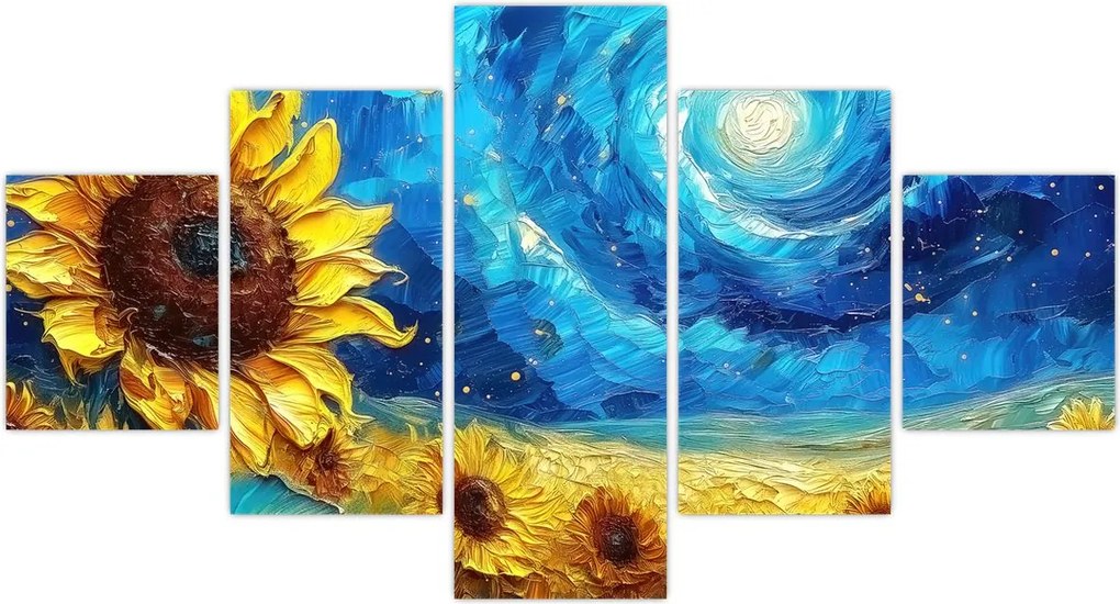 Obraz - Malowanie słoneczników (125x70 cm)
