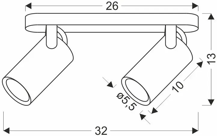 Czarna lampa sufitowa dwupunktowa loft na listwie - Z071-Egip