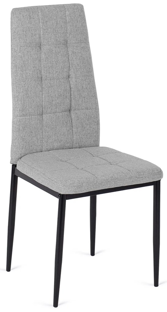 Zestaw Stół Prostokątny Rozkładany CLARK 120-160 cm Dąb Artisan/Czarny i 4 Krzesła Tapicerowane TEX Szare