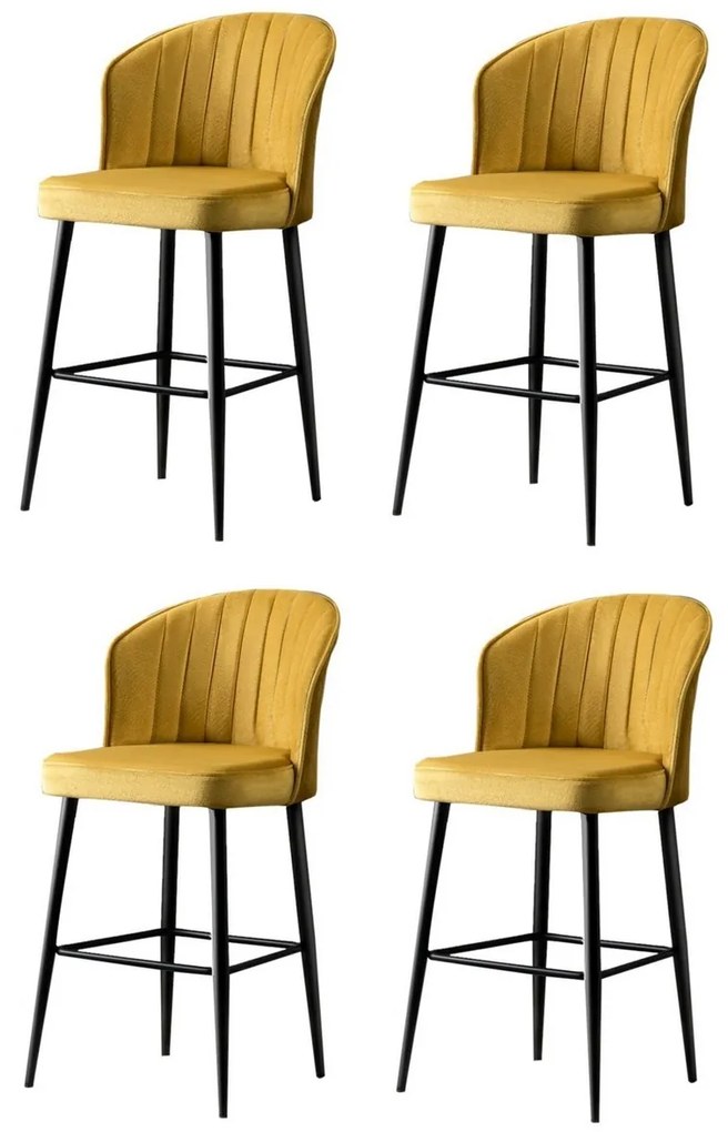Zestaw krzeseł barowych Rubi Yellow and Black, 4 szt., 4 szt.