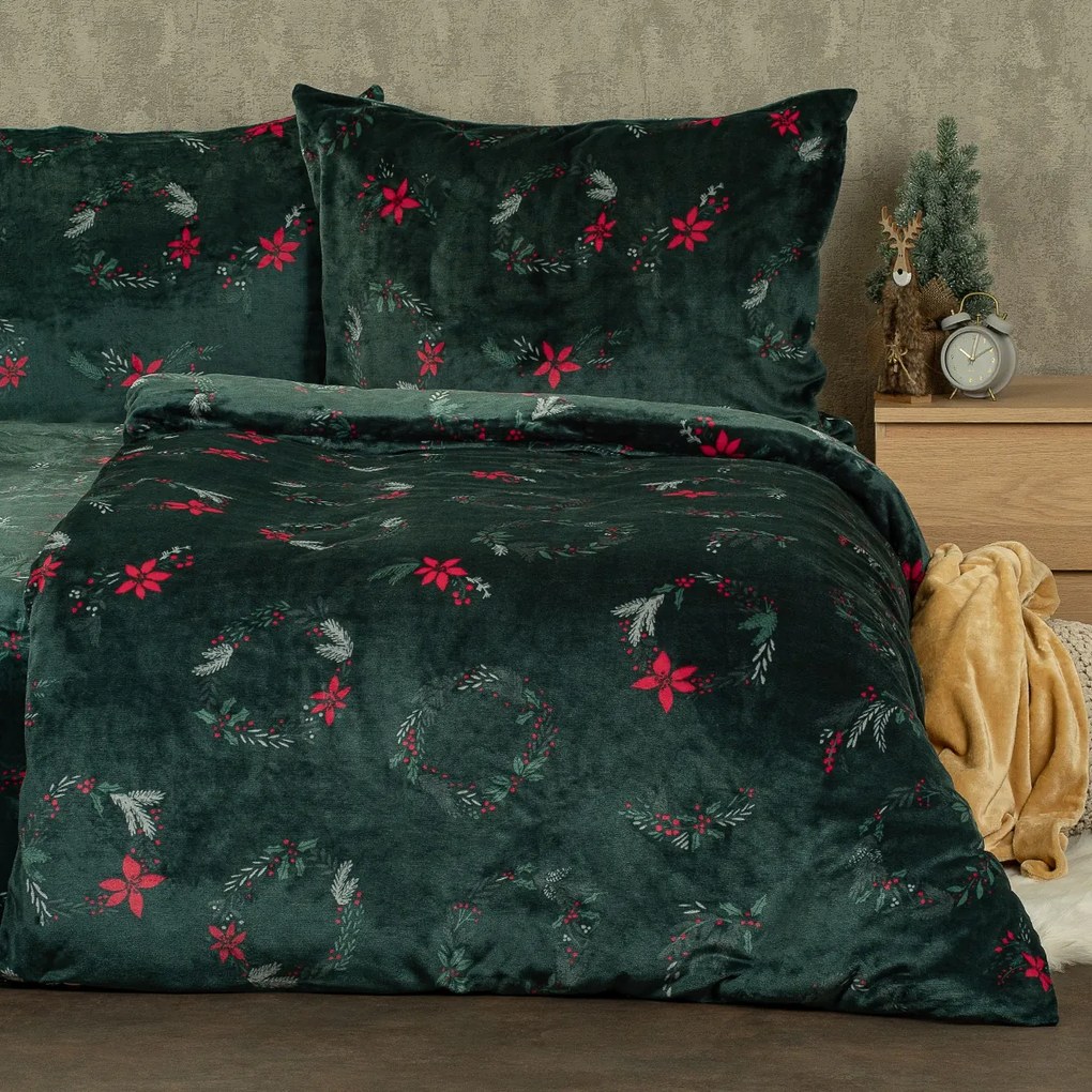 4Home Pościel mikroflanela Poinsettia, 140 x 200 cm, 70 x 90 cm, 140 x 200 cm, 70 x 90 cm
