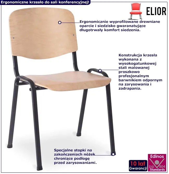 Drewniane krzesło konferencyjne R3-A17