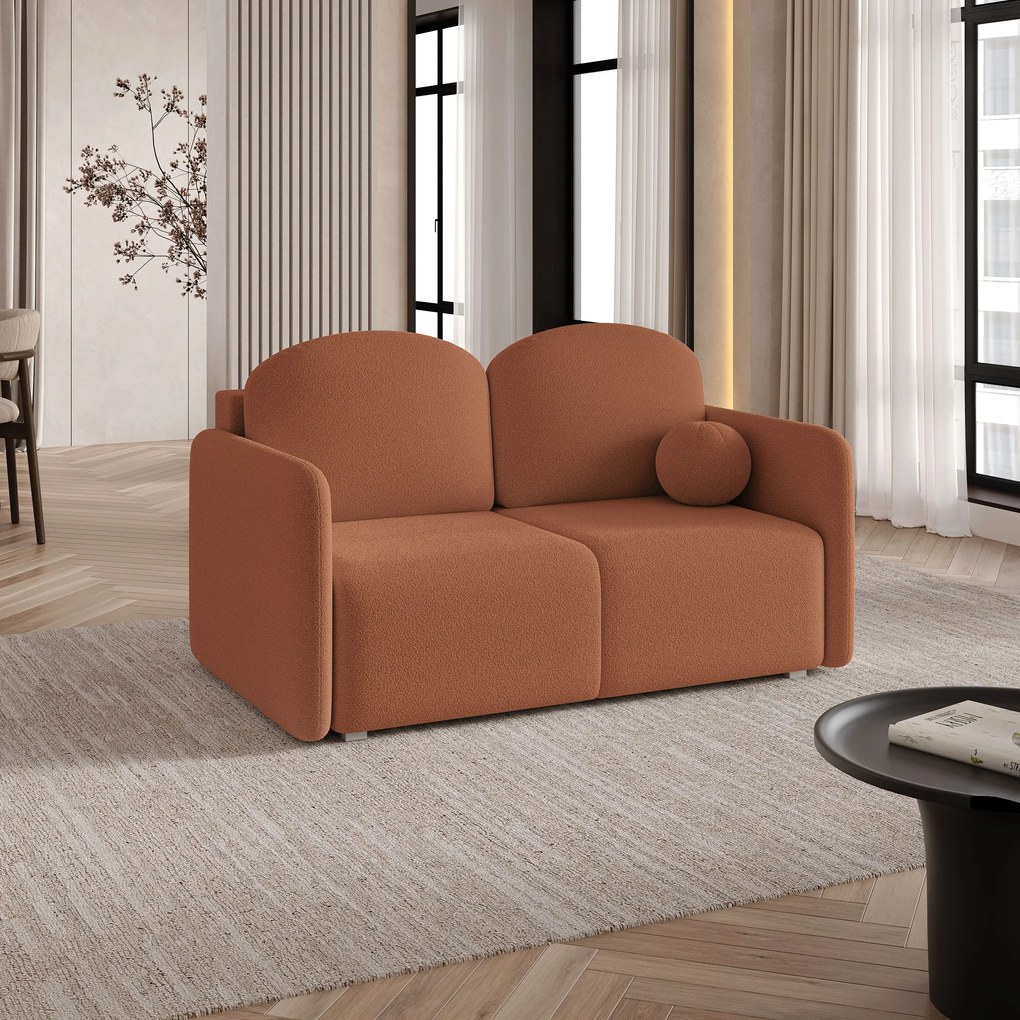 Masseno Sofa SUVI II z funkcją spania i pojemnikiem na pościel - Miedziany - QUELLE 54