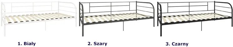 Szare metalowe łóżko pojedyncze 90x200 cm - Erea