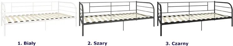 Szare metalowe łóżko pojedyncze 90x200 cm P0-L47