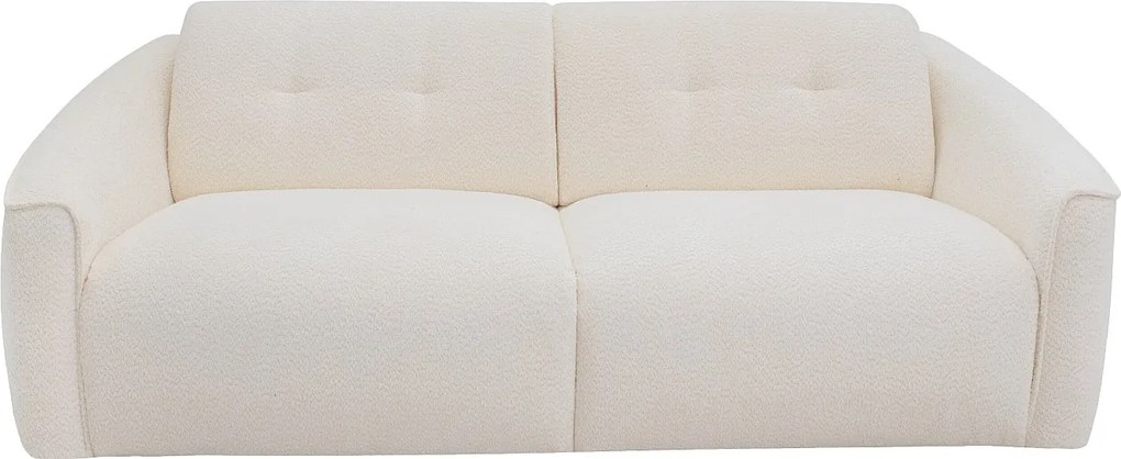 Kanapa 4-osobowa typu express z białej tkaniny z bukli - Powierzchnia spania 160 cm - Materac 16 cm memory foam ASUFA