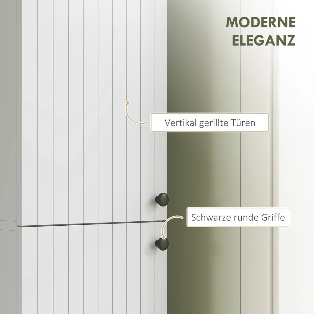 HOMCOM Wiszący szafkę łazienkową, lakierowana powierzchnia, 6 półek, MDF, Biały