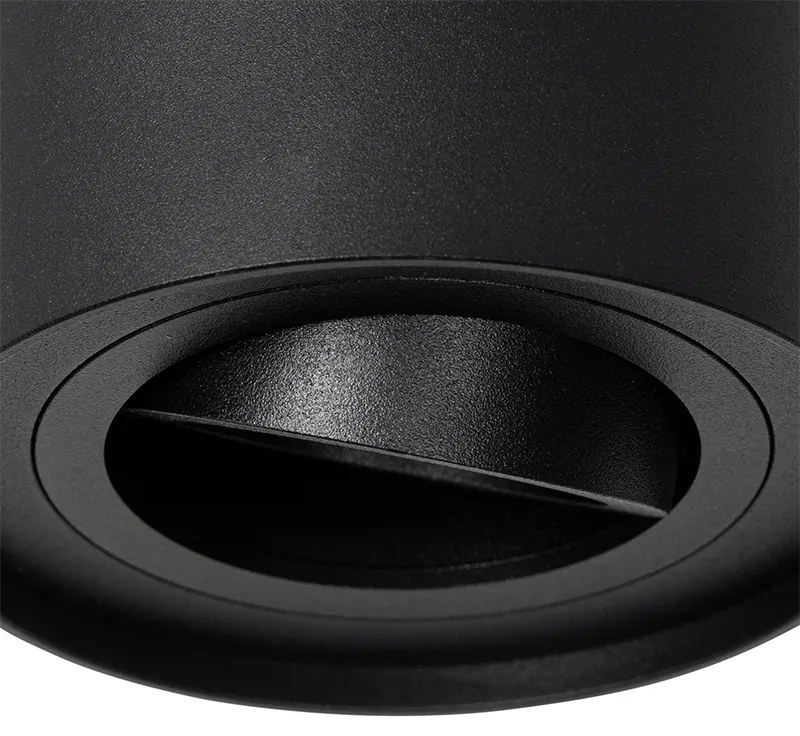 Nowoczesny reflektor sufitowy czarny obrotowy i pochylany - Rondoo up