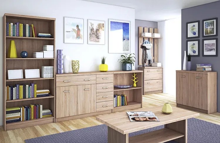 Komoda z szufladą i półkami 80 cm dąb sonoma B2-R04