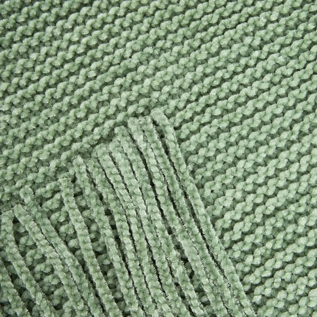 Koc szenilowy CHENILLE pistacjowy 130x170 cm HOMLA