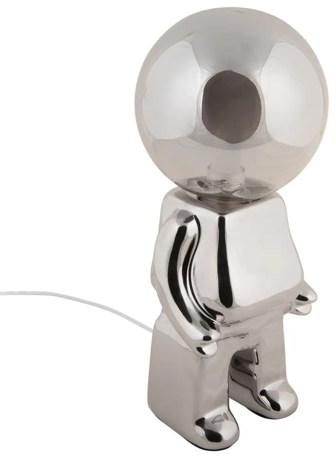 Lampa stołowa LED ze ściemniaczem w kolorze srebra ze szklanym kloszem (wysokość 27 cm) Ross – Leitmotiv