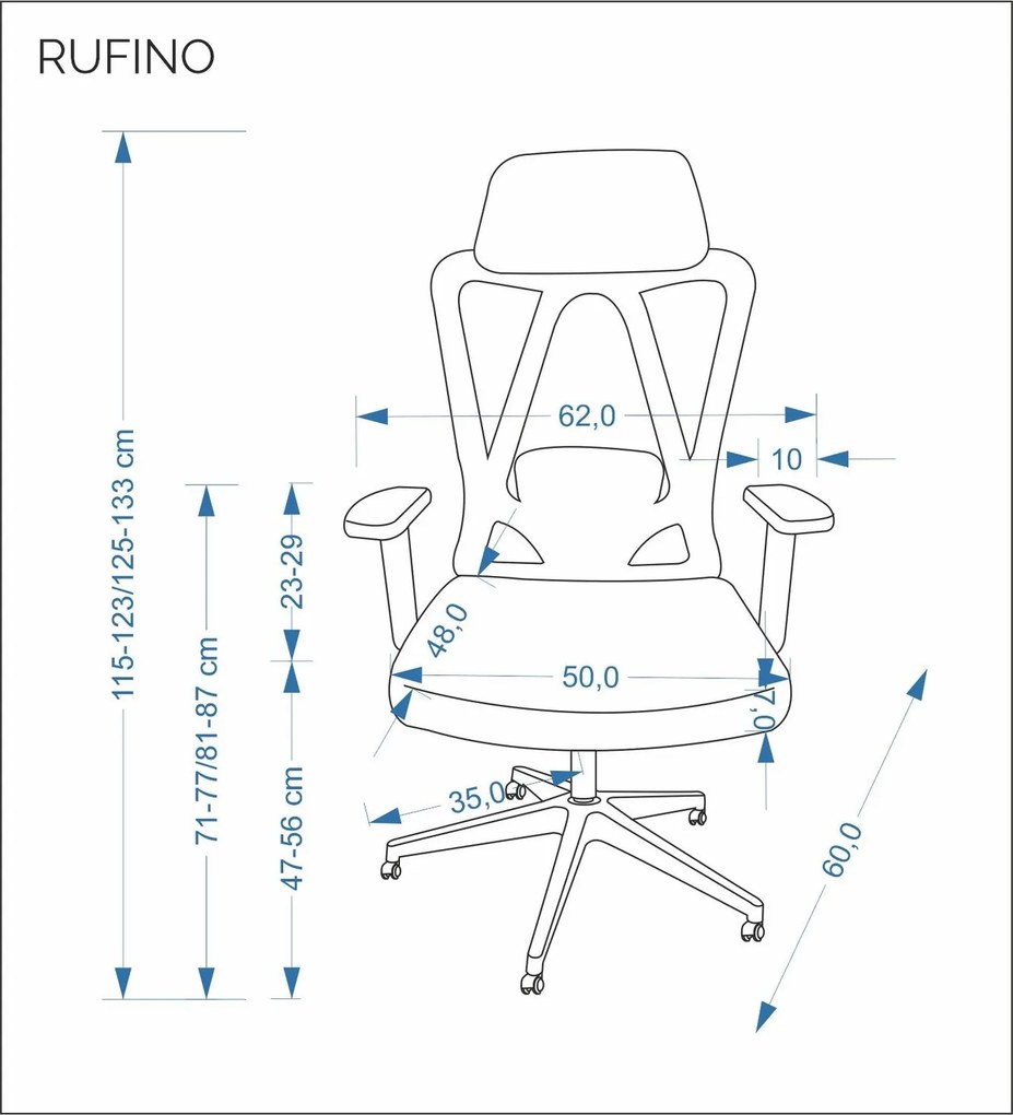 Ergonomiczny fotel biurowy Rufino Halmar, zgodny z normą BHP