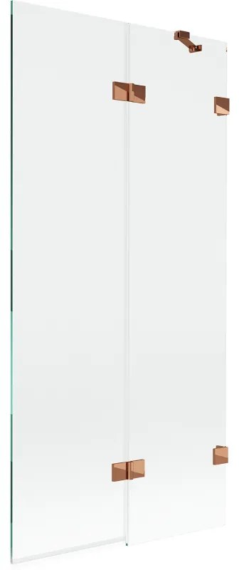 Mexen Lunar parawan nawannowy 2-skrzydłowy prawy 90 x 150 cm, transparent, różowe złoto - 897-090-100-60-00-P