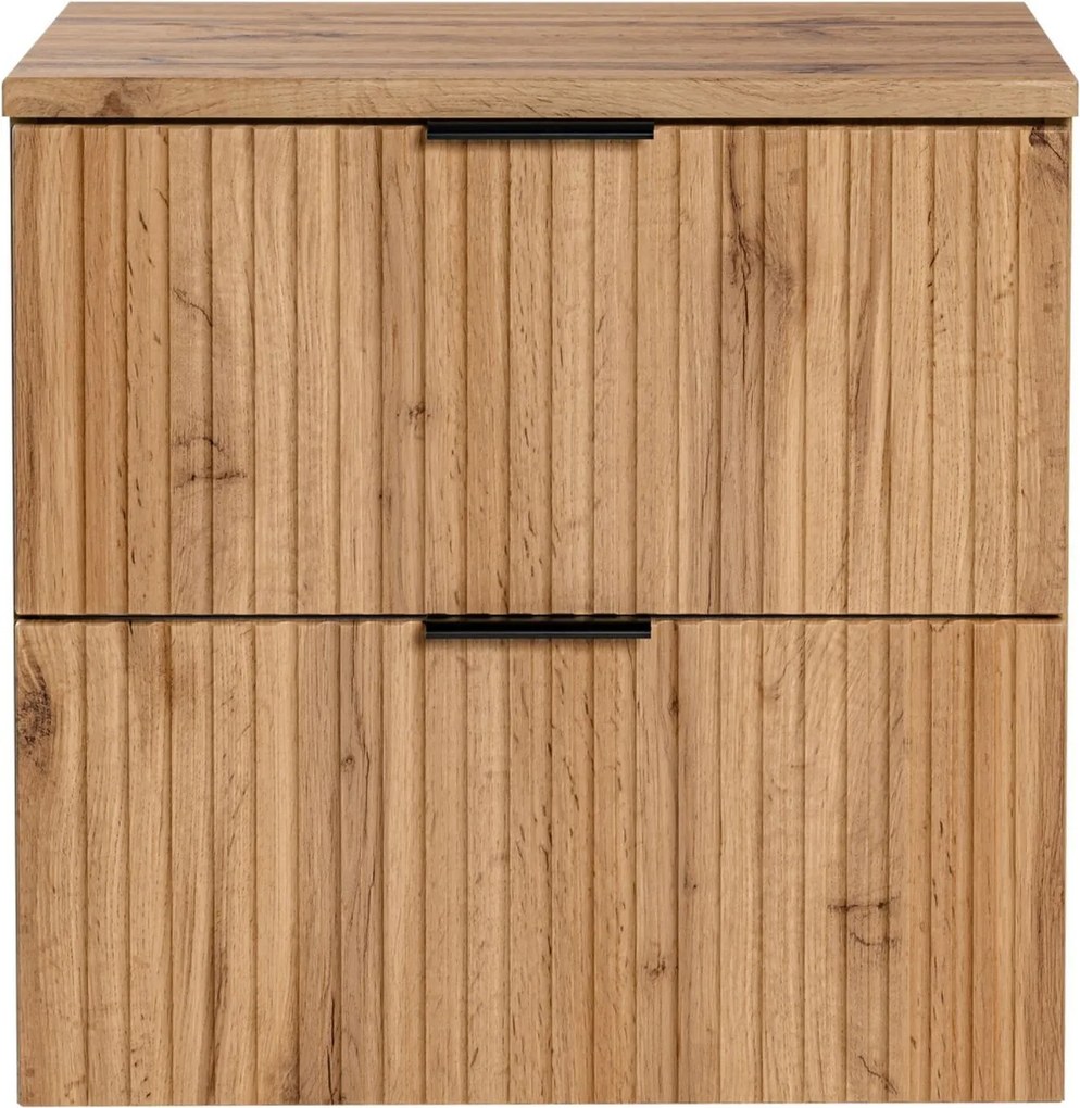 Szafka wisząca podumywalkowa w kolorze naturalnego drewna 60 x 46 cm ASTROS Light oak z blatem