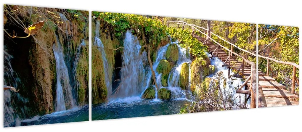 Obraz - Wejście na wodospady (170x50 cm)